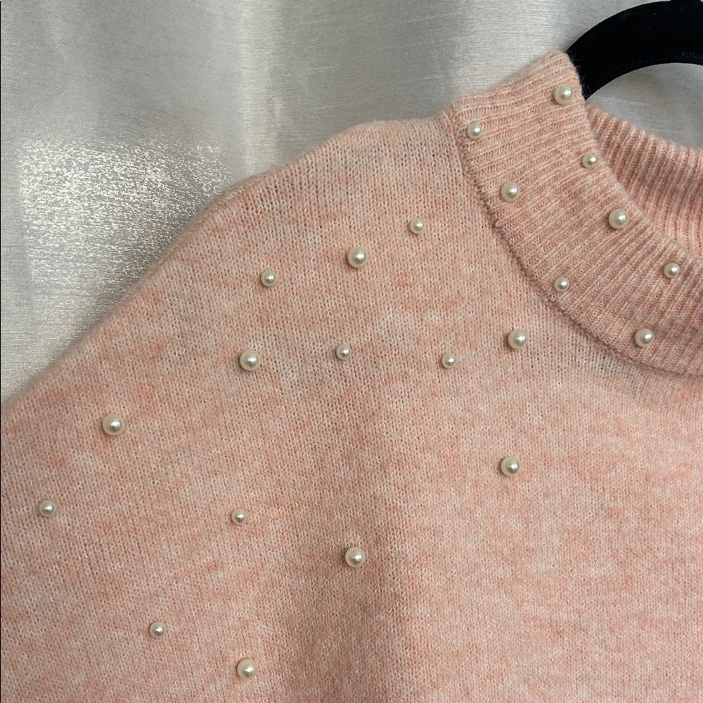 Pink Pearl-Studded Sweater - Picture 5 of 8